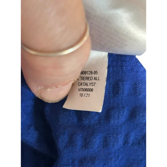 Old Navy Royal Blue Smocked Dress  women's plus size XL Whimsical Waffle Boho - Picture 7 of 9